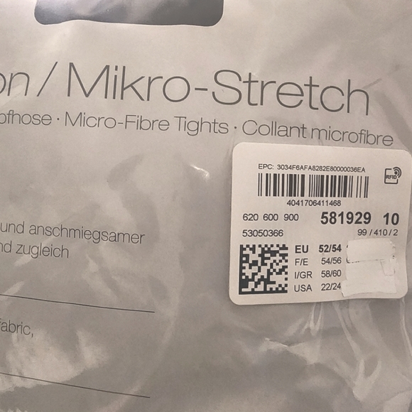 Ulla Popken Plus-size Black Micro-Fibre Tights with Reinforced Toes. Size22/24US - Picture 5 of 5